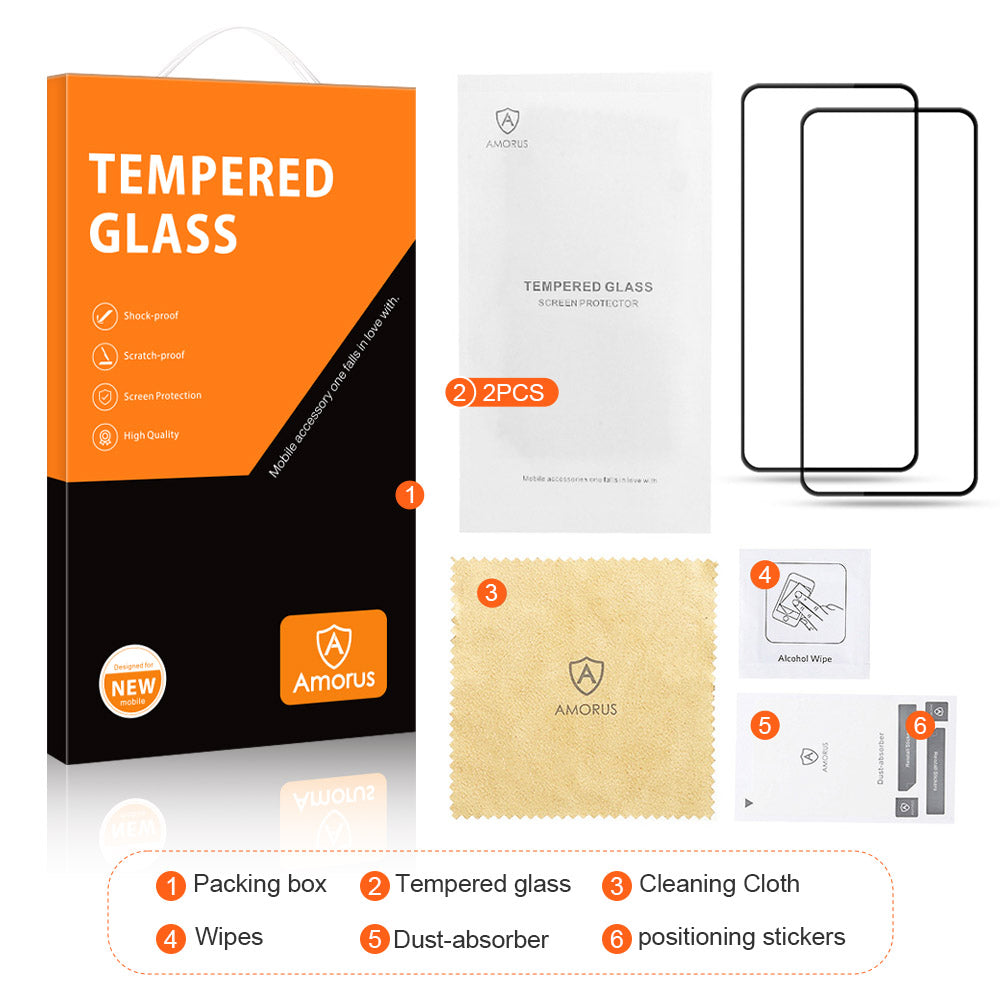 AMORUS 2Pcs For Asus ROG Phone 8 Pro 5G / Phone 8 5G Screen Protector Silk Printing 9H Film AMORUS 2Pcs For Asus ROG Phone 8 Pro 5G / Phone 8 5G Screen Protector Silk Printing 9H Film